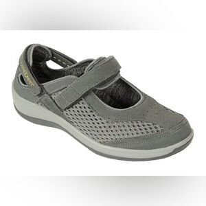 ORTHOFEET Mary Jane Women's Sandal Size 7.5 B Sanibel Heel Strap Gray Comfort